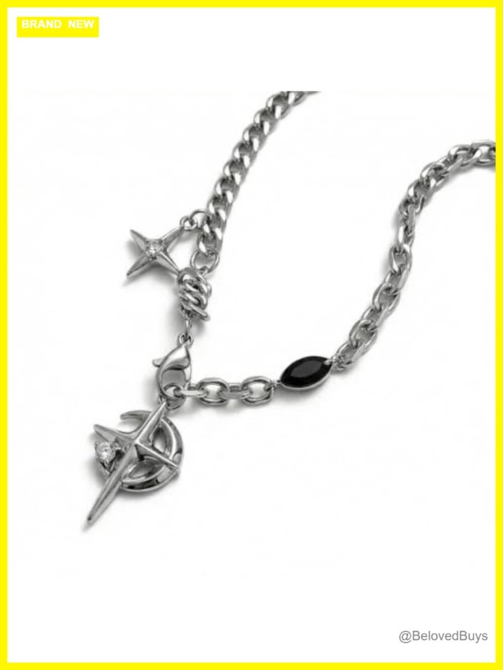 Y2K Star Moon Pendant Necklace Unisex Layered Look Adjustable